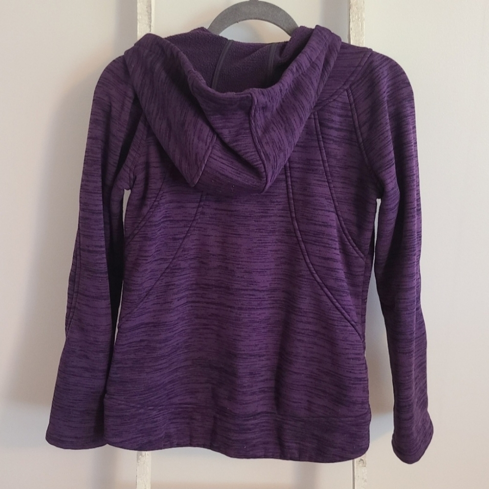 Athleta sweatshirt womens small purple marled full zip fleece hooded - Picture 5 of 5
